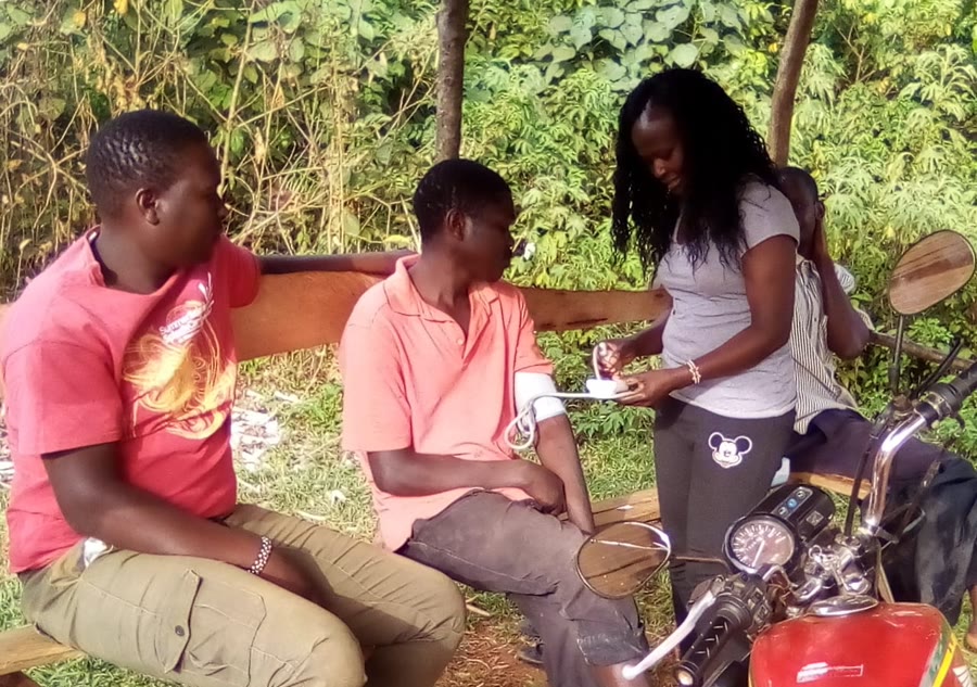 Checking blood pressure